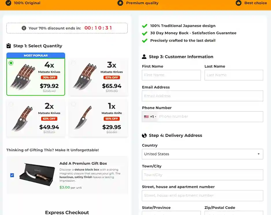 Matsato Knife Checkout — Order Official USA 2026